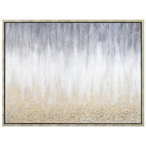 Golden Cascade Textured Glitter Hand Painted Framed Canvas Wall Art