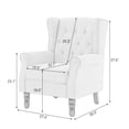 thumbnail image 3 of UIXE Wingback Chair Upholstered Armchair in Fabric Retro Wing Back Chairs for Living Room, Beige Tufted, 3 of 7