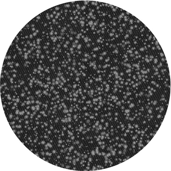 Ahgly Company Machine Washable Indoor Round Transitional Ash Gray Area Rugs, 4' Round