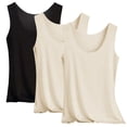 thumbnail image 2 of HAJWOH Women's Thin Seamless Quick-Dry Stretch Breathable Sports Tank Tops 3-Pack, 2 of 5