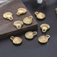 thumbnail image 4 of Alloy Pendants Ocean Theme Lead Free & Nickel Free & Cadmium Free Scallop Shell Shape Real 14K Gold Plated 13.5x10x4mm Hole: 1.8mm, 4 of 4