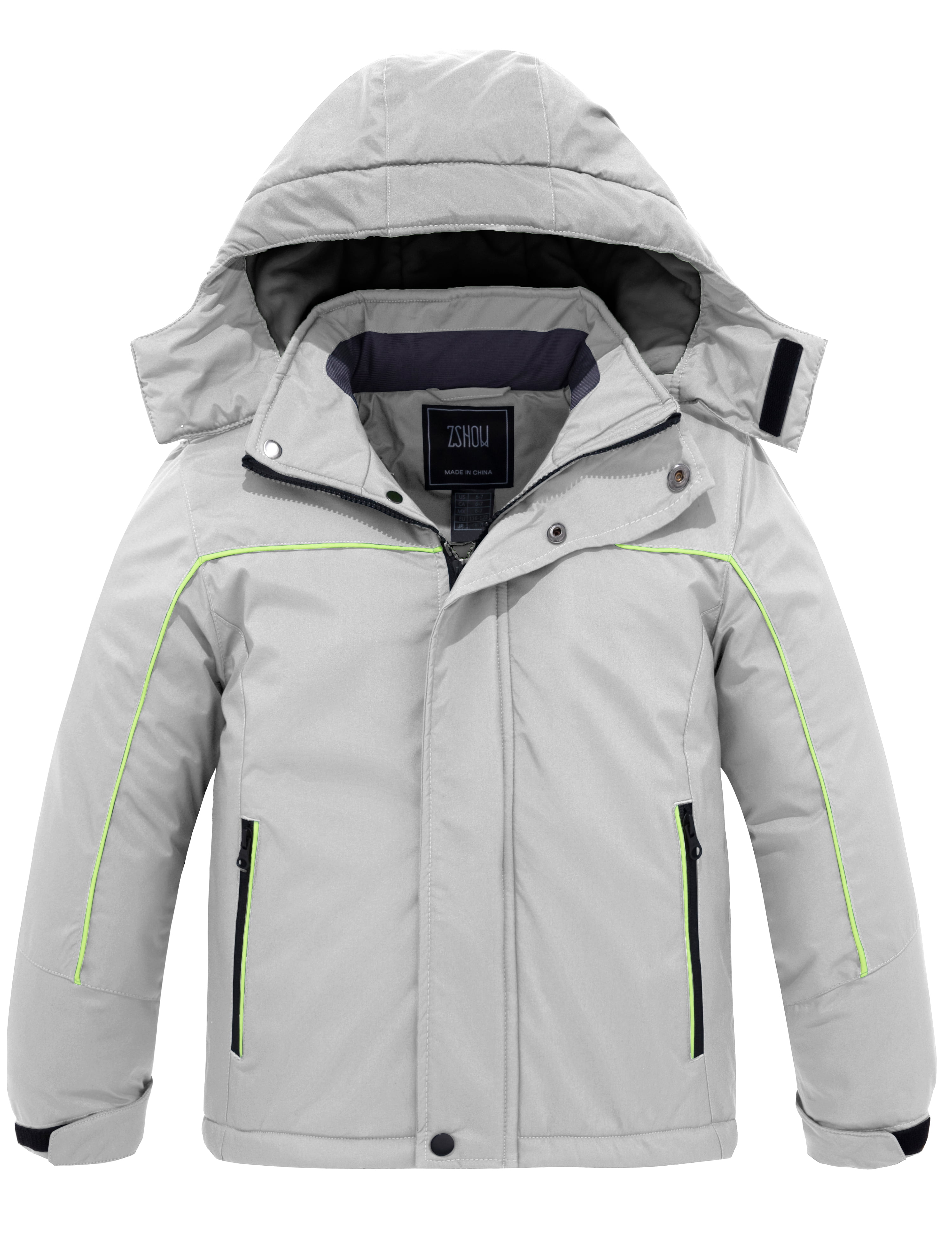 ZSHOW Boys' Waterproof Ski Jacket Warm Winter Coat Thick Hooded Snow Coat 