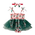 thumbnail image 4 of OJSFQUFP Girls' Climbing Clothes Christmas Baby Party Clothes Suspender Straps Polka Dot Mesh Ha Clothing Skirt Hair Two Piece Set, 4 of 5