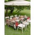 thumbnail image 3 of Outdoor Tablecloth with Umbrella Hole and Zipper, Christmas Poinsettia Rectangle Table Cloth 52x70 Inch Waterproof Tablecloth, Farmhouse Eucalyptus Botanical Xmas Picnic Table Cover for Patio Camping, 3 of 7
