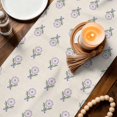 thumbnail image 3 of Purple Boho Floral Table Runner 72 Inches, Modern Abstract Flowers Bohemia Beige Bed Runner Dresser Scarves Tabletop for Indoor Outdoor Parties/Ceremony/Banquet, 14" x 72", 3 of 9