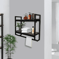 2-Tier Industrial Bathroom Steel Shelf 24 Inch, Storage Shelves For ...