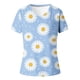 thumbnail image 4 of Fiudx Ofertas Flash Del Día Camisetas Holgadas de Manga Corta con Cuello En V Informales con Estampado de Moda para Mujer, 4 of 4