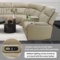 thumbnail image 4 of AYCP Power Recliner Sofa Sectional Couches with LED Light for Living Room,Leather Reclining Corner Sectional Sofa with 2 Recliner Seats,Cup Holder,Storage Console for Home Theater Seating, Paddy, 4 of 6