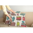 thumbnail image 2 of Ambesonne Hipster Throw Pillow Cover 2 Pack, Colorful Suitcases, 16", Multicolor, 2 of 5