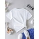 thumbnail image 2 of Girls' "Sassy Little Soul" Graphic T-Shirt - White Short Sleeve Round Neck Top with Cartoon Letter & Floral Print, Soft Stretch Fabric for Casual Summer Outfits, Playdates & Running Errands, Playdate, 2 of 6