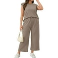 thumbnail image 6 of Lounge Sets for Women 2 Piece Track Suits Outfits 2025 Travel Summer Casual Outfit Sets Matching Pants Set Clothing Khaki S, 6 of 7
