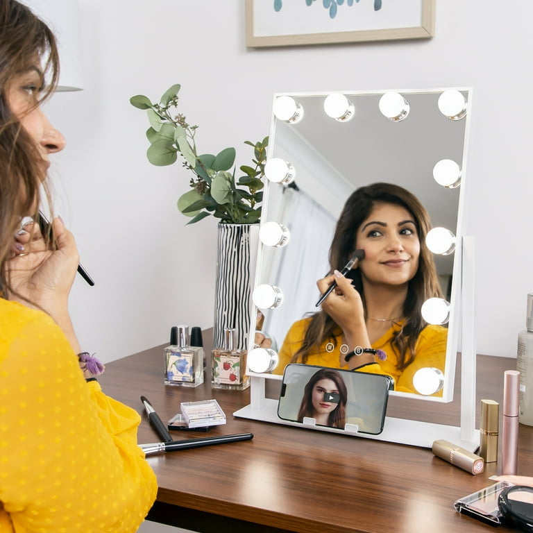 Best Choice Products Hollywood Makeup Vanity Mirror W Smart Touch Phone Holder 12 Led Adjustable Color Temp White Com Hollywood Makeup Vanity Mirror, Best Choice Products Hollywood Makeup Vanity Mirror