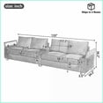 thumbnail image 3 of Modern 4-Seater Corduroy Sofa with USB Ports, Storage & Cup Holders - 133” Wide for Living Room, Brown, 3 of 26