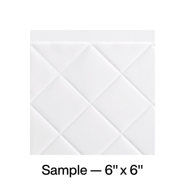 FASÄDE Quilted Decorative Vinyl Backsplash Panel in Matte White (6X6 Inch Sample)