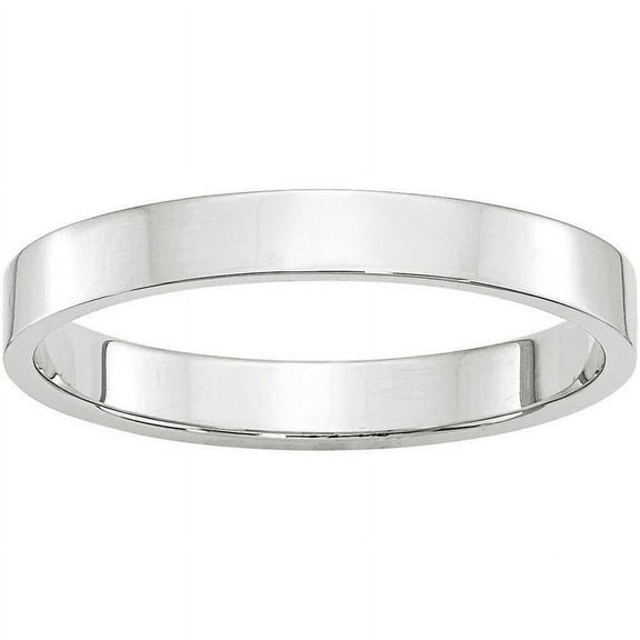 Primal Gold 10 Karat White Gold 3mm Lightweight Flat Band Size 10