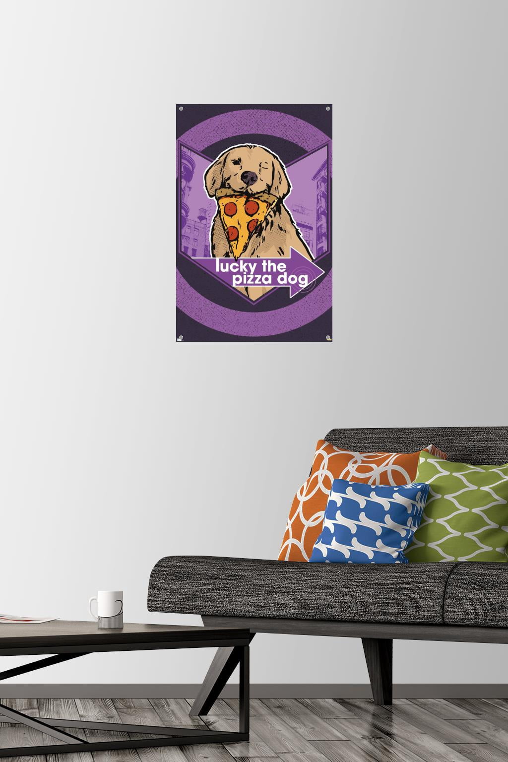 Marvel Hawkeye - Lucky (Pizza Dog) Graphic Wall Poster with Push Pins, 14.725" x 22.375"