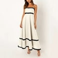 thumbnail image 3 of Women's Sleeveless A-Line Maxi Dress - Solid Color, Loose Fit, Polyester, Beach/Vacation, Sizes S-XL, 3 of 6