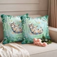 thumbnail image 2 of Cute Little Lions Pillow Covers 2 Pack Green Leaf Forest Plants Summer Animal Pillowcase Waterproof Outdoor Throw Pillow Cover for Patio Garden Square Cushion 16”x16”, 2 of 9