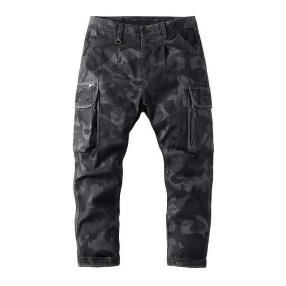 WREESH Men's Cargo Pants Long Casual Sport Pants Trousers Running Joggers Sweatpants Dark Gray