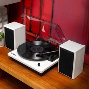 Victrola Montauk Bluetooth Record Player with 3 speed Turntable and Bookshelf Speakers