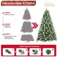 thumbnail image 4 of Full Flocked Christmas Tree 5ft–9ft – Hinged PE/PVC Mixed Pine, 350–1964 Tips, Available Unl Easy Holiday Display  HOT STAR FINEST, 4 of 10