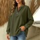 thumbnail image 4 of Neewe Women's Plain Long Sleeve Top Fall 1/4 Zipper Tops Loose Ladies Casual Fashionable Top Pullover, 4 of 7