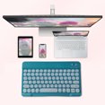 thumbnail image 5 of Hesxuno School Supplies Smart Electronics Bluetooth Keyboard Color Backplane Keyboard Round Cap Keyboard Portable Mini BT Wireless Keyboard For Android Windows PC Tablet, 5 of 6