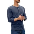 thumbnail image 4 of Iceglad Mens Fashion Casual Front Placket Basic Long Sleeve Henley T-Shirts, 4 of 9