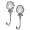 thumbnail image 1 of Abrazaderas de Cortina Faux Soledad Cortina De Diamantes Ganchos Borla 2pcs Plateado, 1 of 10
