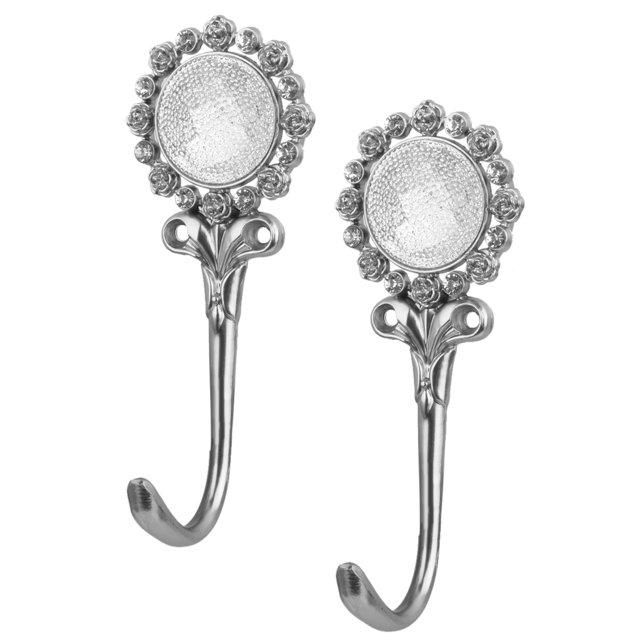 Abrazaderas de Cortina Faux Soledad Cortina De Diamantes Ganchos Borla 2pcs Plateado