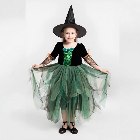 Kids Witch Girl Outfit Tutu Dress Halloween Outfit Black Tulle Dress Halloween Outfits Halloween Outfit Dress Up 7-8 Years