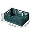 thumbnail image 3 of 1-Pack Middle Foldable Storage Bins for Desk Organization, Stackable Plastic Storage Crates for Home Office Organizer, Folding Storage Basket Containers (2×7.99×4.92inch ), 3 of 6