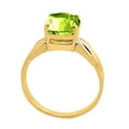 thumbnail image 5 of Mauli Jewels Rings for Women 2.25 Carat Cushion Cut Peridot Ring 4-Prong 10K Yellow Gold, 5 of 6