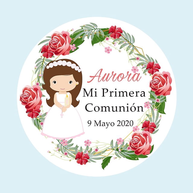 Pegatina de Mi Primera comunión para niño y niña, etiquetas de recuerdo de Primera comunión, bautismo, pegatinas de Primera comunión, Baby Shower
