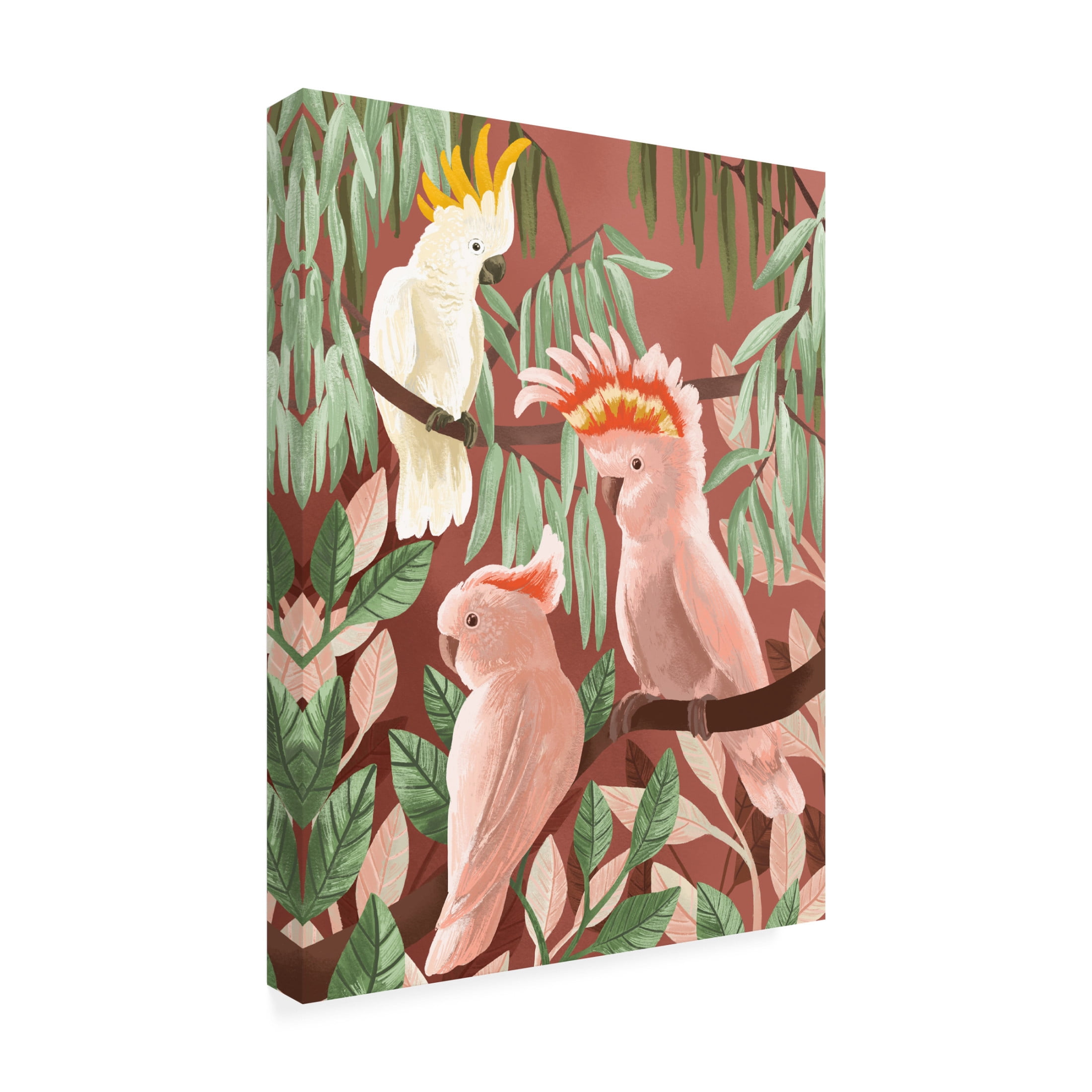 Trademark Fine Art Goed Blauw  Cockatoos Canvas Wall Art