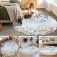 thumbnail image 5 of Round Area Rug 7 Ft, Blue Beige Coastal Washable Non-Slip Circle Carpet for Living Room/Bedroom, Beach Starfish Summer Eucalyptus Ombre Low-Profile Large Runner Mat Collection Rugs for Indoor, 5 of 8
