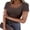 Brown, variant on ANRABESS Women Short Sleeve Tops Scoop Neck Ribbed Knit Slim Fitted Basic Tee Shirt Casual Summer Clothes 2026 Spring Outfits White XS