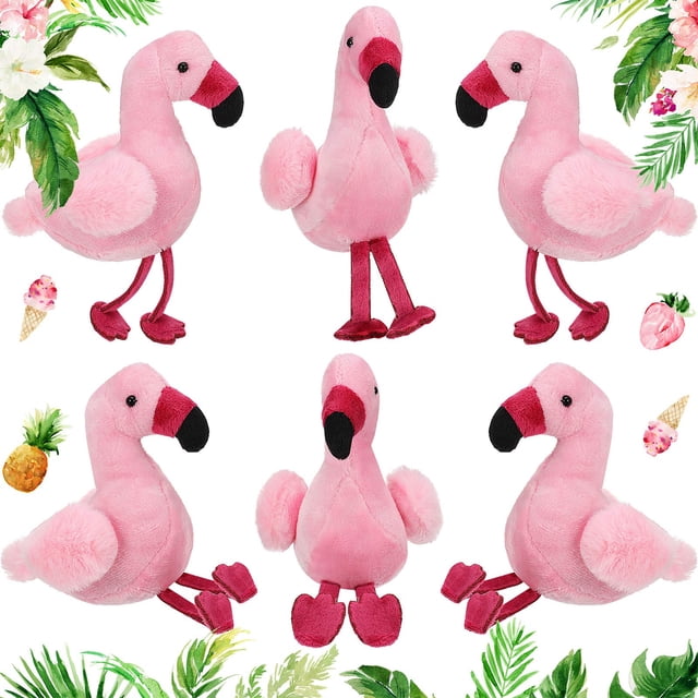 Peluches Skylety Flamingo, 12 cm, 6 unidades