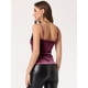 thumbnail image 4 of Disfraz de navidad Top Básicos De Tirantes Camisola Con Ribete De Encaje De Terciopelo Para Mujer Rosado Morado M, 4 of 5