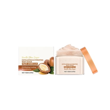 HHBEAUTY Shea Sugar Scrub, Ultra Hydrating and Exfoliating Scrub for Nourishing Essential Body Care, Leaves Skin Feeling Soft & Moisturized