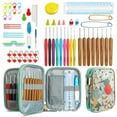 thumbnail image 1 of Crochet Hooks Set With Case 3 Styles Knitting Needles Set DIY Needle Arts Craft Scissors Stitch Markers Sewing Tools, 1 of 6
