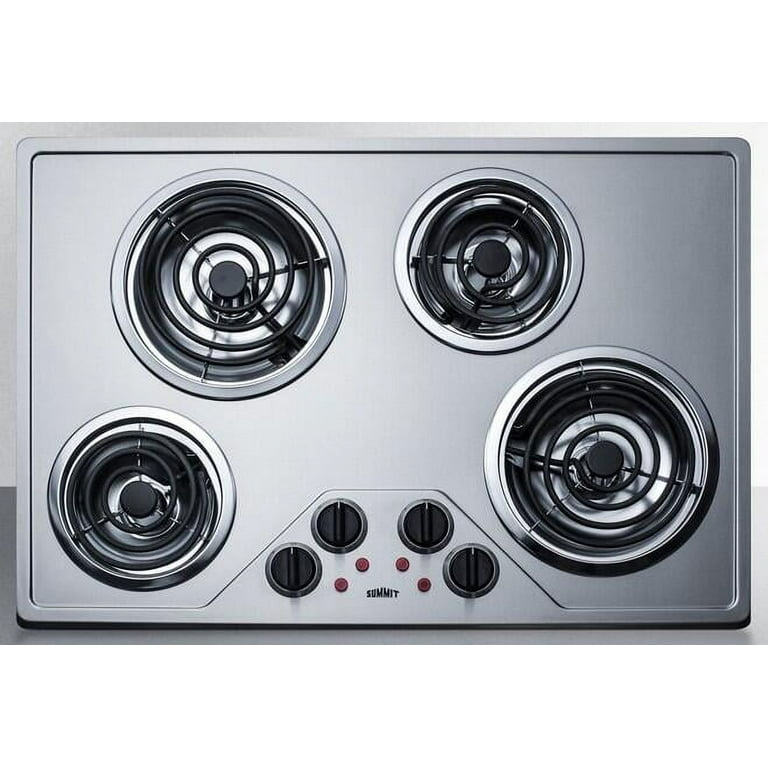 Modern Stainless Steel Electric Cooktop with 5 Radiant Heating