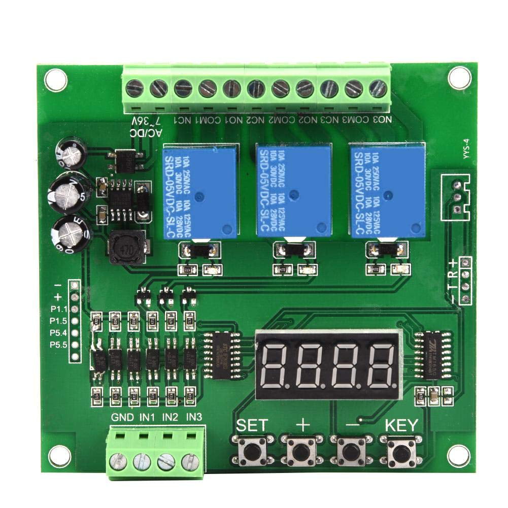 Programmable Relay Control Module with 2-Channel Trigger Delay ON/Off Cycle Timer Switch Board for Pumps,Motors
