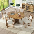 thumbnail image 4 of Harper & Bright Designs Farmhouse 5 Piece Dining Table Set Modern Wood Walnut, 4 of 17