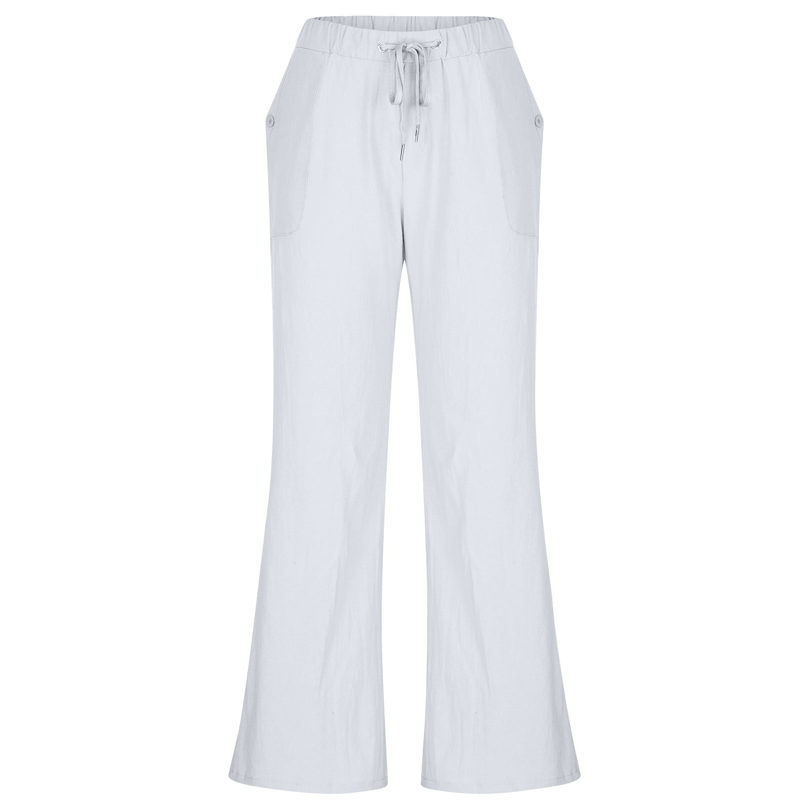Fashion (white 3)Cotton Linen Pants Women Soft Loose Sports Pants  Breathable Slim Ankle Length Trousers Korean Leisure Fitness Pants WEF @  Best Price Online