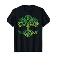 thumbnail image 1 of [Ajuste cómodo] Camiseta de algodón premium para hombre con diseño de árbol de nudo celta. Camiseta gráfica negra para el Día de San Patricio, Halloween, Navidad y Acción de Gracias. Ropa informal par, 1 of 6