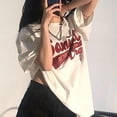 thumbnail image 2 of Camiseta gótica Retro de manga corta para mujer, camisetas de gran tamaño, Tops holgados de verano, versión coreana, Top estético Harajuku Y2k, 2 of 5