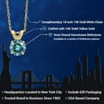thumbnail image 2 of Gem Stone King 14K Yellow Gold Pendant Blue Round Moissanite 0.50cttw, 2 of 6