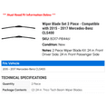 thumbnail image 2 of Wiper Blade Set 2 Piece - Compatible with 2015 - 2017 Mercedes-Benz CLS400 2016, 2 of 2