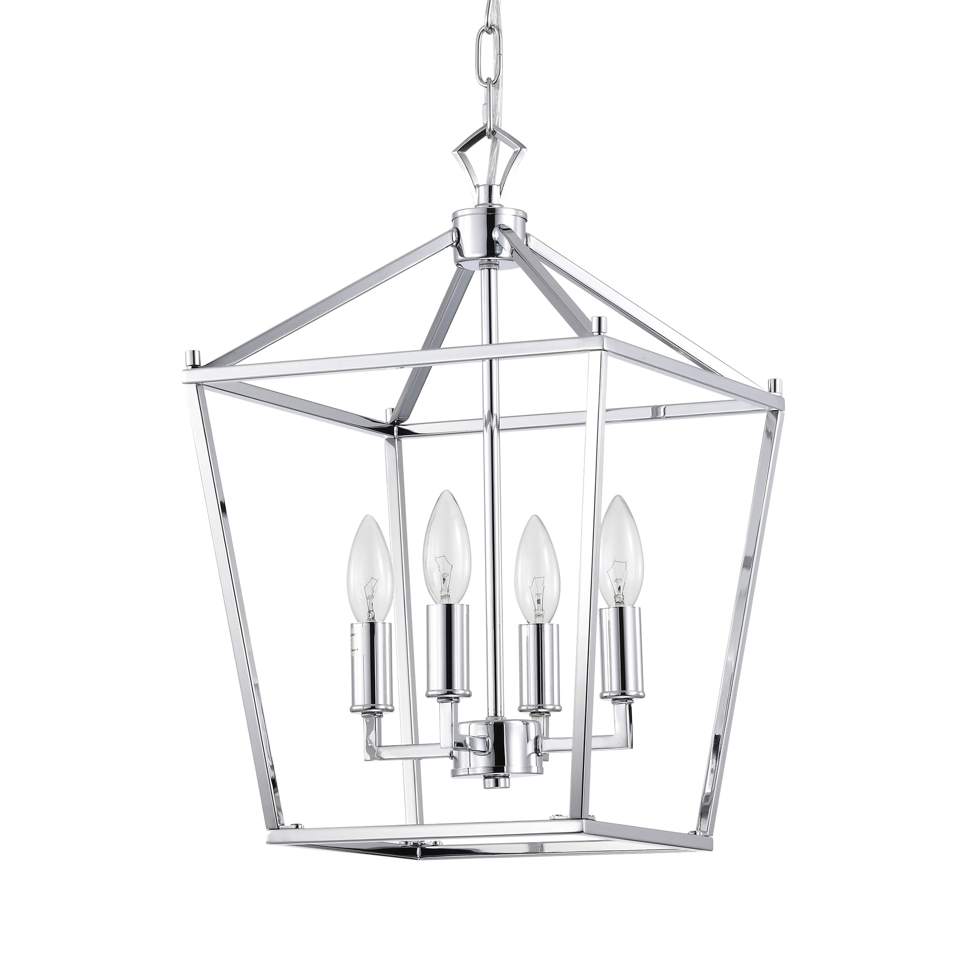 Warehouse of Tiffany Buelex 4 Light 12 inch Chrome Lamp Post Lantern Style Iron Chandelier